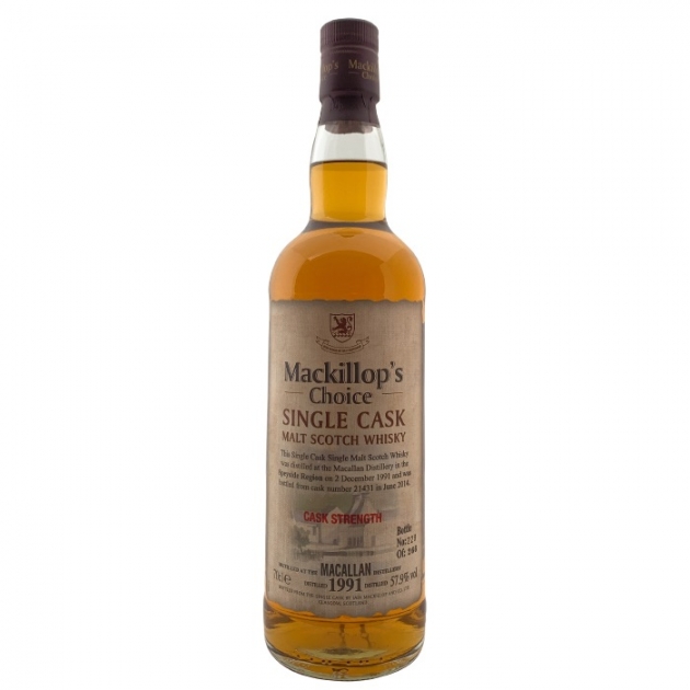 Mackillop’s Choice MACALLAN 1991 Single Cask Malt Scotch Whisky